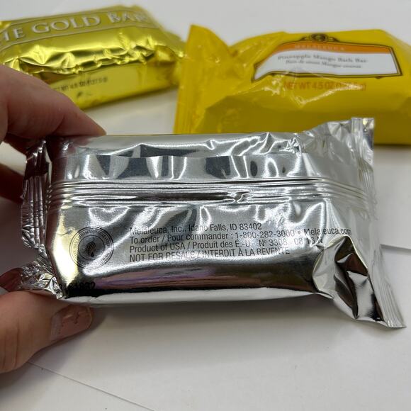 Lot of 3 Melaleuca Bath Bars Platinum Bar, Gold Bar, Pineapple Mango Bar SEALED - Picture 5 of 7